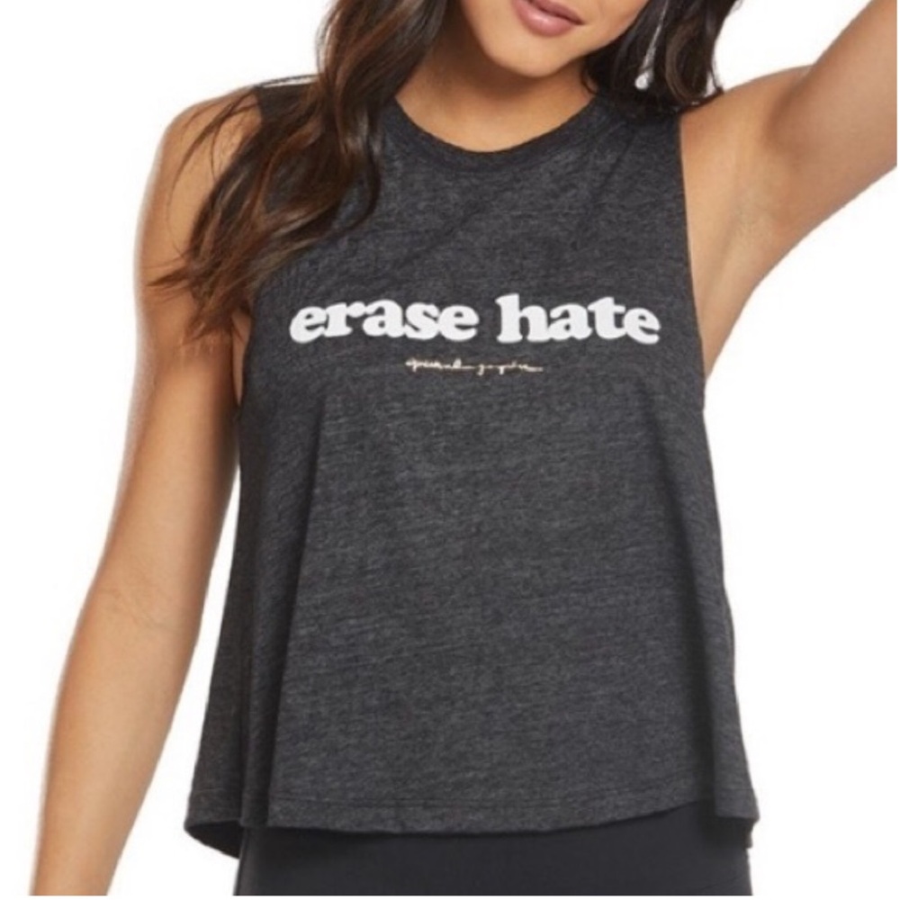 3/$15 LAST CHANCE! SPIRITUAL GANGSTER Erase Hate Crop Tank Top Size Small